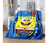 Go-SpongeBob Cartoon Printed Blanket Soft and Comfortable Flannel Throw Blanket Home Bed Sofa Children's Cute Birthday Gift