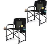 Silla de Camping Resistente de 180 kg Silla Plegable Aluminio Silla de Camping para Adultos con Mesa Auxiliar Portátil para Festivales al Aire Libre