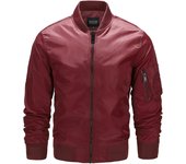 Chaqueta Bomber de Moda Hip Hop para Hombres Abrigo de Calle de Poliéster con Cremallera