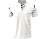 Men's Vintage Crew Neck Button-Down T-Shirt 65% cotton