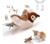 Juguetes interactivos para gatos, juguetes de ejercicio para gatitos de peluche, recargable, sin vuelo, con hierba gatera