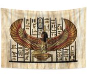 Antiguo Egipto Tapiz Faraón Reina con alas Jeroglíficos Papiro Símbolo Civilización antigua Colgar en la pared Tapices para casa Decoración mural Manteles Manta