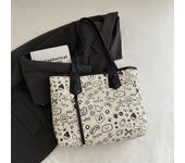 Vintage Commuter Fashion Knitted Large Capacity Splicing Handbag 2025 Summer Beach Bag Single Shoulder Underarm Tote Bag