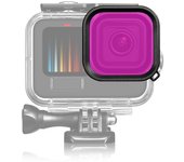 PULUZ Square Housing Diving Color Lens Filter For GoPro HERO13 Black /12 Black /11 Black /10 Black /9 Black, Only for PU527 Diving Case(Purple)