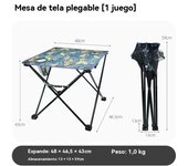 Mesa camping plegable con sillas multifunción familiares party al aire libre pesca