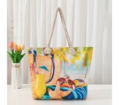 Ethnic Style Beach Tote Bag with Double Handles for Women - Fashionable and Spacious Bag for Beach Essentials
