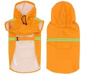 Adjustable Pet Rain Jacket High-Visibility with Reflective Strip Dog Rain Poncho Fashion Breathable Pet Coat Outdoor