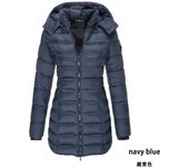 Women's mid length new winter fashionable outdoor waterproof windbreaker, warm woven canvas zipper hooded sweatshirt for women