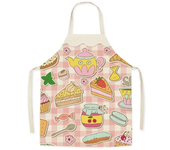 Cartoon Food Print Apron Fruit Pattern Parent-child Sleeveless Apron Linen Stain Resistant Apron Kitchen Cooking Accessories