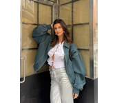 Women Zipper Leather Bomber Jackets Coats Oversized Contrast Stitch Lapel Long Sleeve Jacket Motorcycle 2024 Autumn Outwear Tops