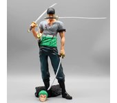 Figuras de acción de One Piece, modelo de colección de 2 cabezas, juguetes de navidad, regalos de muñecas, PVC, Zoro, Roronoa Zo