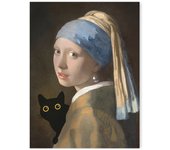 Abstract Monet Garden Landscape Canvas Painting Sunflower Flower Black Cat Poster Print Picture Living Room Aesthetic Home Decor