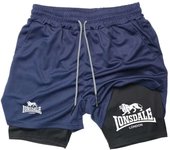 Print 2 in 1 Running Shorts for Men Gym Workout with Phone Pocket Towel Loop Summer Sport Athletic Activewear RL00093