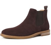 Nuevas botas Chelsea, botas cortas de piel abatible, botas de gamuza de vaca de cuero genuino para hombres