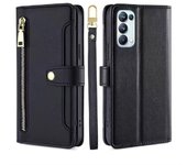 Magnético Funda de PU Cuero Billetera Solapa Cover OPPO Reno 5 5G, Find X3 Lite, Multifuncional Cuerda Colgante Funda protectora