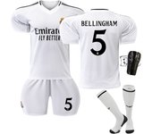 Real Madrid 2024/25 Official Replica Home Jersey Set -  For Adult/kids - With Shirts + shorts + socks + pad