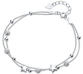 Pulsera 925 plata cuentas para mujer, brazalete bola suerte ajustable, hueco lujo, regalo boda