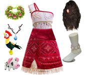 Girls Moana New Dresses Vaiana Princess Dress Kids Cosplay Costume Halloween Carnival Party Vestidos Outfits ﻿
