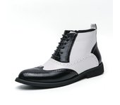 Nuevas botas cortas en contraste zapatos de cuero altos con cordones de negocios de moda para hombres británicos