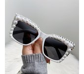 Ojo de gato con incrustaciones de diamantes gafas de sol premium gafas de sol con marco de mariposa ins ojos de sombrilla de marco grande para mujer