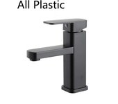 Black Plated Stainless Steel Bathroom Basin Faucet Square Vanity Sink Mixer Hot & Cold Lavotory Tap