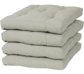 Pack 6 Cojines para Silla, 40x40x5 CM, Efecto Tridimensional, Relleno de 100% Poliéster, Ideal para Comedor, Terraza, Salón y Restaurante, Color Raya Gris, Fabricado en España