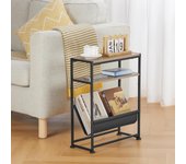 Mesa auxiliar estrecha para espacios pequeños, mesa auxiliar delgada con soporte para revistas, diseño 2 en 1, mesa de café estrecha, sala de estar, mesita de noche delgada para dormitorio,