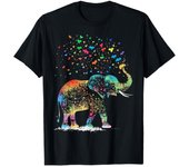 Cute Elephant Lover Animal on Elephant T-Shirt, Suitable for All Men And Women Outdoor Short-Sleeved T-Shirts in All Seasons, Ready to Wear 100% Cotton