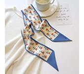 88x 7cm Wrap Poly Silk Slip Twill Y Narrow Edge perfume Small Long Scarf Design