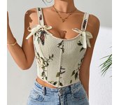 "Body Sensual con Lazo Francés 2025 – Sujetador de Encaje Estampado Floral | Tirantes Ajustables | Estilo Parisino "