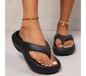 Chanclas de plataforma gruesa Eva para mujer, sandalias de playa antideslizantes con Clip dedos, cómodas zapatillas de nube de suela blanda para verano 2024