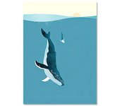 Blue Marine Poster Canvas Painting Whale Shark Manta Rays Surf Sea Wall Art Picture For Living Room Interior Painting Decor