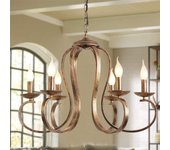 Vintage Lámpara de Araña de Metal Iluminación Estilo Vela Colgante Luz Alta Ajustable Cadena de Metal para Granja Comedor Cocina Isla Vestíbulo Negro 6 Luces
