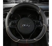 Car Steering Wheel Cover 38cm 15" Leather For Kia Rio 2 3 4 X Line Kombi Sedan K2 K3 K4 K5 KX1 KX3 KX5 Sportage Auto Accessories