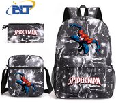 Spider-Man Printed Student Schoolbag Set Children's Backpack Shoulder Bag Pencil Case Three-piece Set