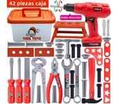 Caja de Herramientas para niños, herramientas de reparación de simulación de ingeniero, juguete de simulación, taladro