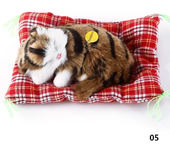 Juguetes de peluche de simulación de animales para niños, muñeco de felpa para dormir, gatos con sonido, decoraciones de juguete, regalo de cumpleaños para niños