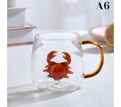 Taza transparente de café con zumo de desayuno en casa, Rose 3D with Mango, Taza de leche y té, Copa de Cristal