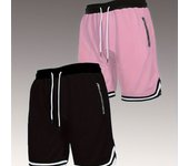 Conjunto de 2 pantalones cortos para hombre, frescos y sueltos para el verano, pantalones de baloncesto casuales, pantalones de