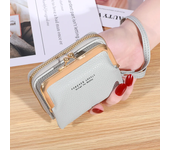 Cartera de cuero PU para mujer, Mini Cartera de diseñador de marca, bolsillo para monedas