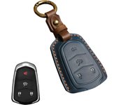 Handmade Genuine Leather Car Key Fob Case Cover Bag Protector Suitable For Cadillac Key Fob Cover Case ATS XTS XT5 XT4 CT6 XT6