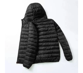 Autumn and winter ultra light duck down hooded down jacket men's white duck down feather warm jacket men's streetwear