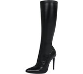 2025 Spring New High Elasticity Leather Boots, Pointed Side Zipper, Suede, High Heels, Mid Top Boots