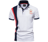 polos hombre manga corta ropa hombre 100% Cotton Badge Embroidery Polo Shirt for Men Short-sleeved Patchwork Men's Polos Quality Summer Brand Men Clothing