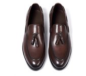 Zapatos de cuero casuales de un pedal con punta puntiaguda de piel de vaca de cuero genuino para hombres zapatos de vestir