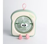 Cute Mute Cartoon Handheld Fan ABS Small-scale Personal Table Fan Portable Toast Design USB Mini Fan Go Out