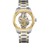 Doble cara transparente hueco automático reloj mecánico reloj de hombre a prueba de agua reloj de cuarzo luminoso