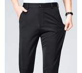 29-42 pantalones de traje informales de negocios a la moda finos de verano para hombre, pantalones largos, pantalones formales de manga recta elástica para hombre de talla grande