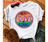 Kawaii Love Is Love Lgbt T Shirt Men Funny Harajuku Rainbow Gay Pride T-shirt Love Wins Graphic Tees Hip Hop Tops Tshirt Male