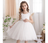 Vestido de princesa para niñas de 2 a 10 años, vestido de boda con lazo grande de tul de verano, disfraz de actuación de Piano, disfraz de presentador, ropa para niños